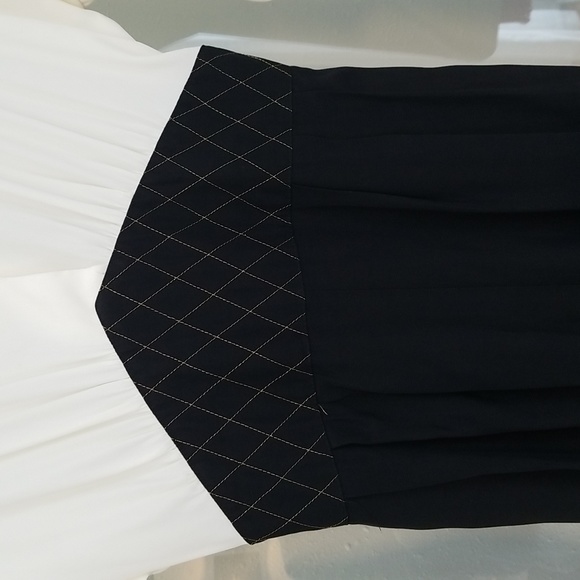 JOAN WALTERS 1990s Sheer Top Jumpsuit 10 Ivory Black - Picture 3 of 9